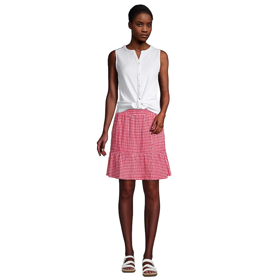 Ärmellose Crinkle-Bluse für Damen