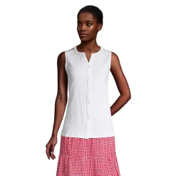 Ärmellose Crinkle-Bluse für Damen