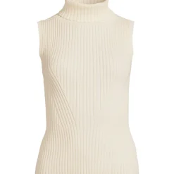 Ärmelloser Rollkragenpullover für Damen