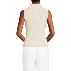 Ärmelloser Rollkragenpullover für Damen
