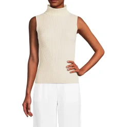 Ärmelloser Rollkragenpullover für Damen