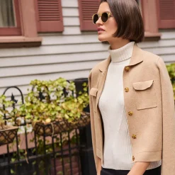 Ärmelloser Rollkragenpullover für Damen