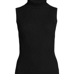 Ärmelloser Rollkragenpullover für Damen