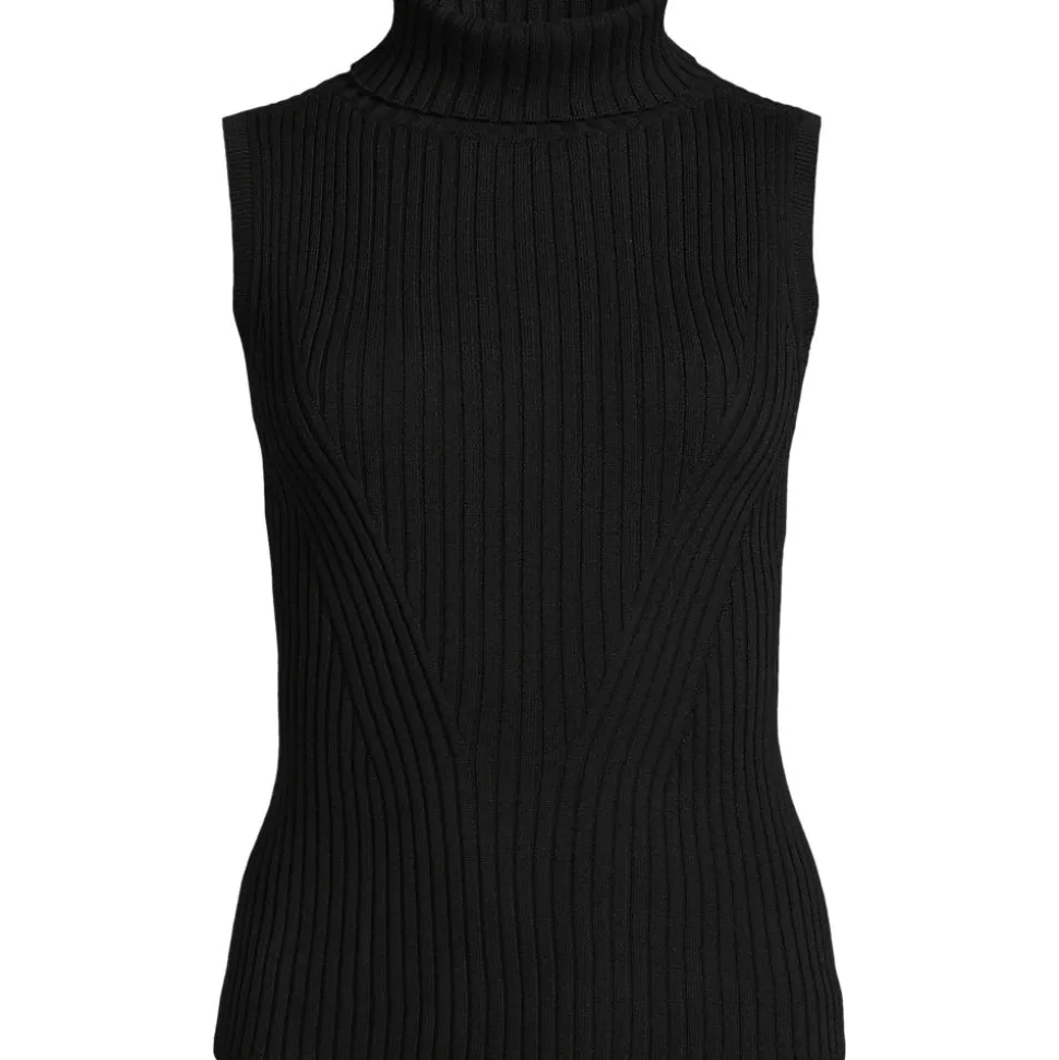 Ärmelloser Rollkragenpullover für Damen