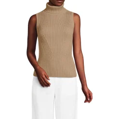 Ärmelloser Rollkragenpullover für Damen