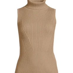 Ärmelloser Rollkragenpullover für Damen