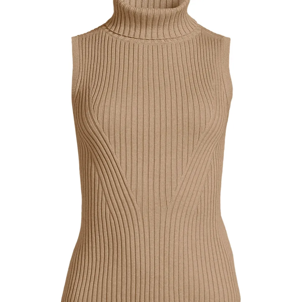 Ärmelloser Rollkragenpullover für Damen