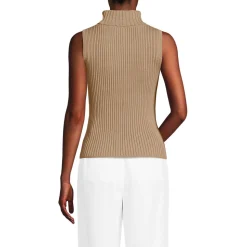 Ärmelloser Rollkragenpullover für Damen