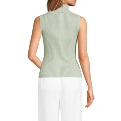 Ärmelloser Rollkragenpullover für Damen