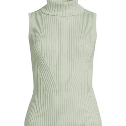 Ärmelloser Rollkragenpullover für Damen