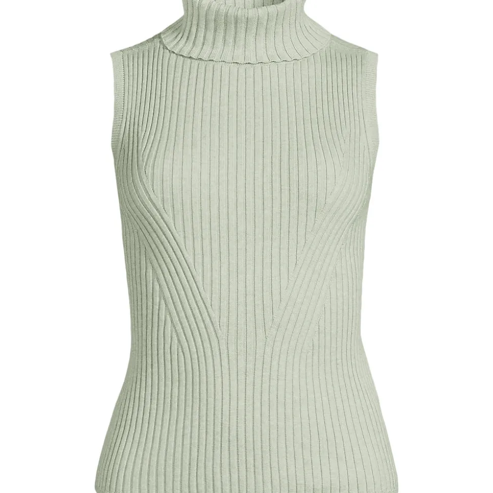 Ärmelloser Rollkragenpullover für Damen