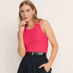 Ärmelloses, geripptes Top für Damen