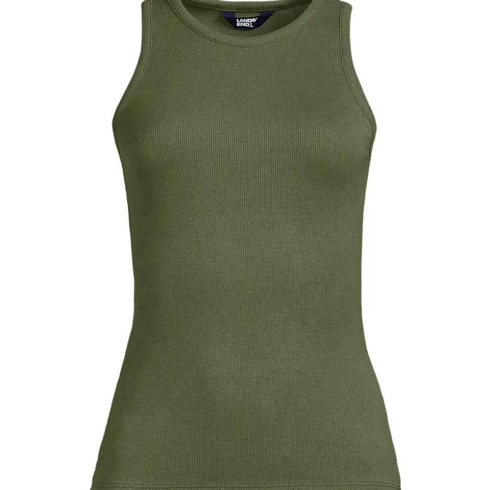 Ärmelloses, geripptes Top für Damen
