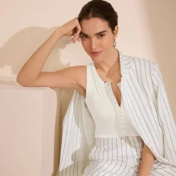 Ärmelloses Henley-Shirt für Damen