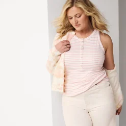Ärmelloses Henley-Shirt für Damen