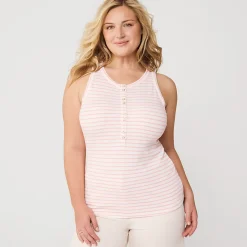 Ärmelloses Henley-Shirt für Damen