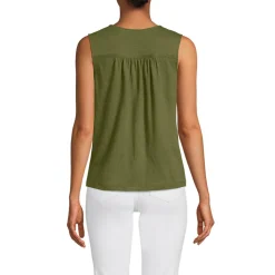 Ärmelloses Soft Flow Top aus Leinenmix für Damen