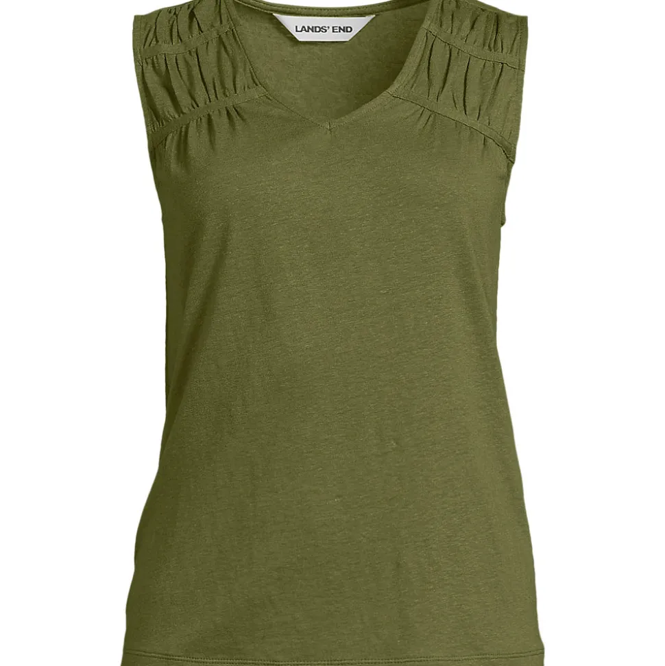 Ärmelloses Soft Flow Top aus Leinenmix für Damen