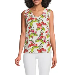 Ärmelloses Soft Flow Top aus Leinenmix für Damen