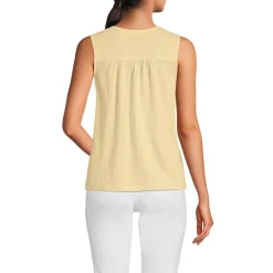 Ärmelloses Soft Flow Top aus Leinenmix für Damen