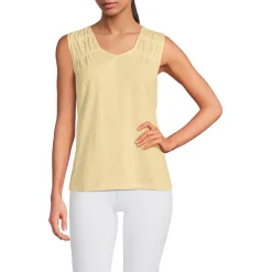 Ärmelloses Soft Flow Top aus Leinenmix für Damen