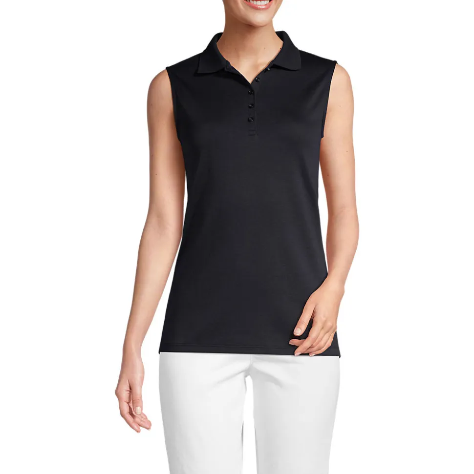 Ärmelloses Supima-Poloshirt für Damen