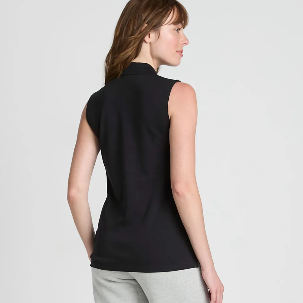 Ärmelloses Supima-Poloshirt für Damen