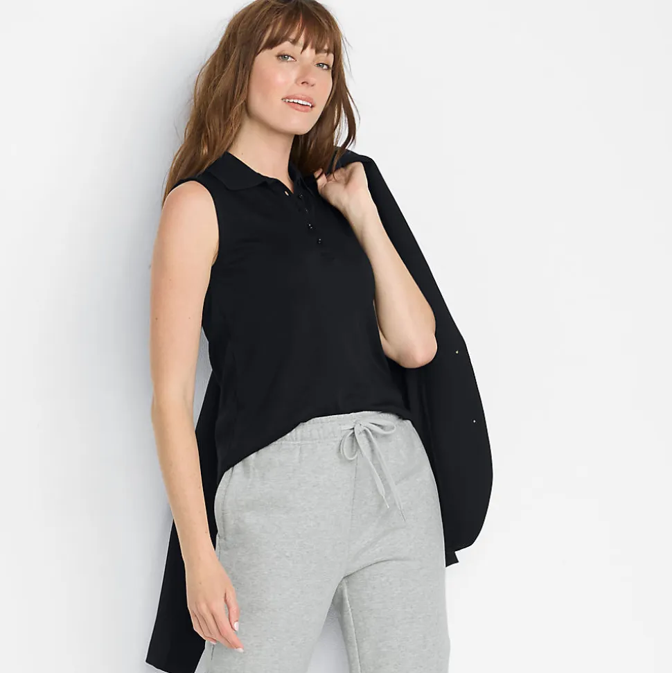 Ärmelloses Supima-Poloshirt für Damen