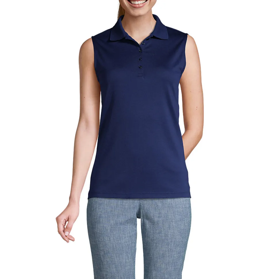 Ärmelloses Supima-Poloshirt für Damen