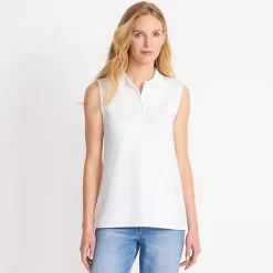 Ärmelloses Supima-Poloshirt für Damen