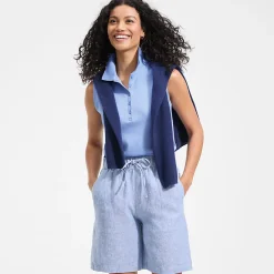 Ärmelloses Supima-Poloshirt für Damen