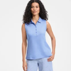 Ärmelloses Supima-Poloshirt für Damen