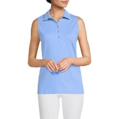 Ärmelloses Supima-Poloshirt für Damen