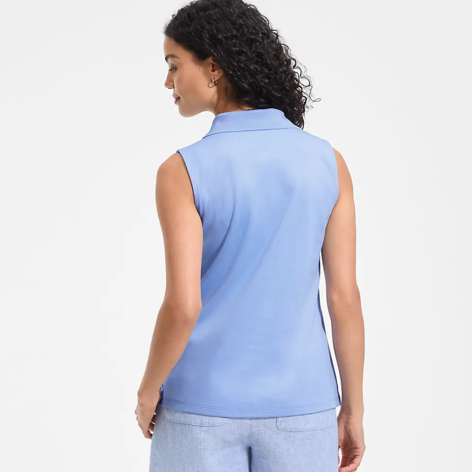 Ärmelloses Supima-Poloshirt für Damen