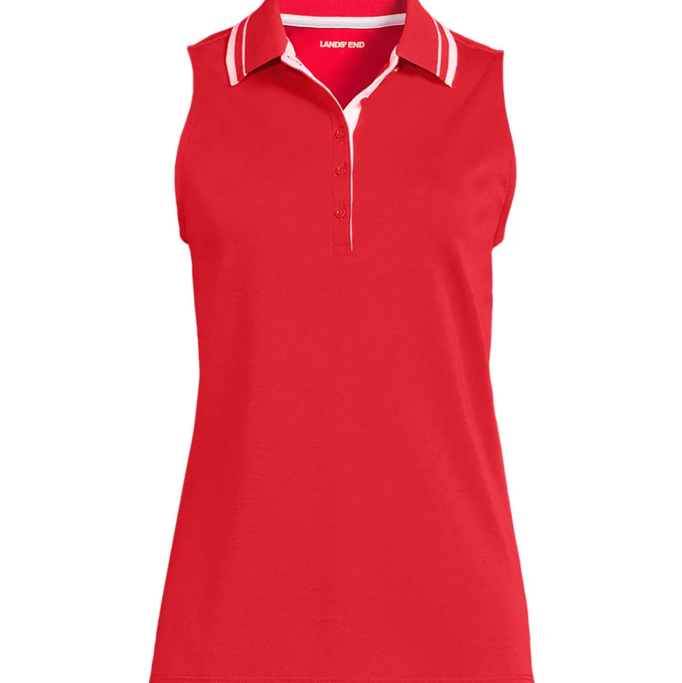 Ärmelloses Supima-Poloshirt für Damen