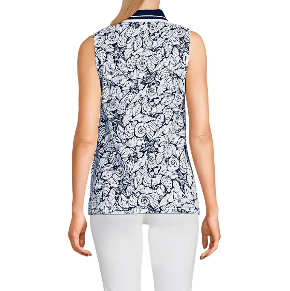 Ärmelloses Supima-Poloshirt für Damen