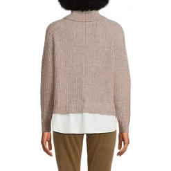 Rollkragenpullover im Lagenlook für Damen
