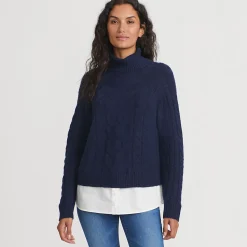 Rollkragenpullover im Lagenlook für Damen