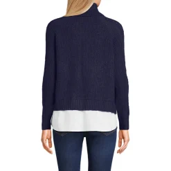 Rollkragenpullover im Lagenlook für Damen