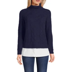 Rollkragenpullover im Lagenlook für Damen