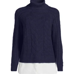 Rollkragenpullover im Lagenlook für Damen