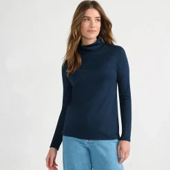 Rollkragenshirt aus Supima für Damen