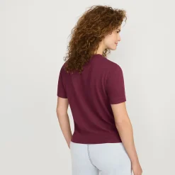 Rundhalspullover aus Baumwolle/Seidenmix für Damen