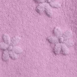 Rundhalspullover mit aufgestickten Blumen für Damen