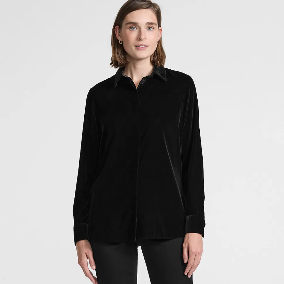 Samtbluse für Damen