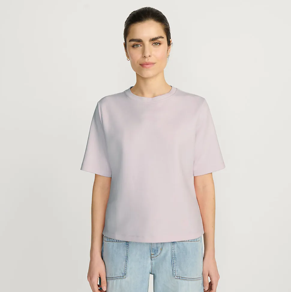 Samtweiches Shirt mit Rundhalsausschnitt für Damen