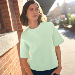 Samtweiches Shirt mit Rundhalsausschnitt für Damen