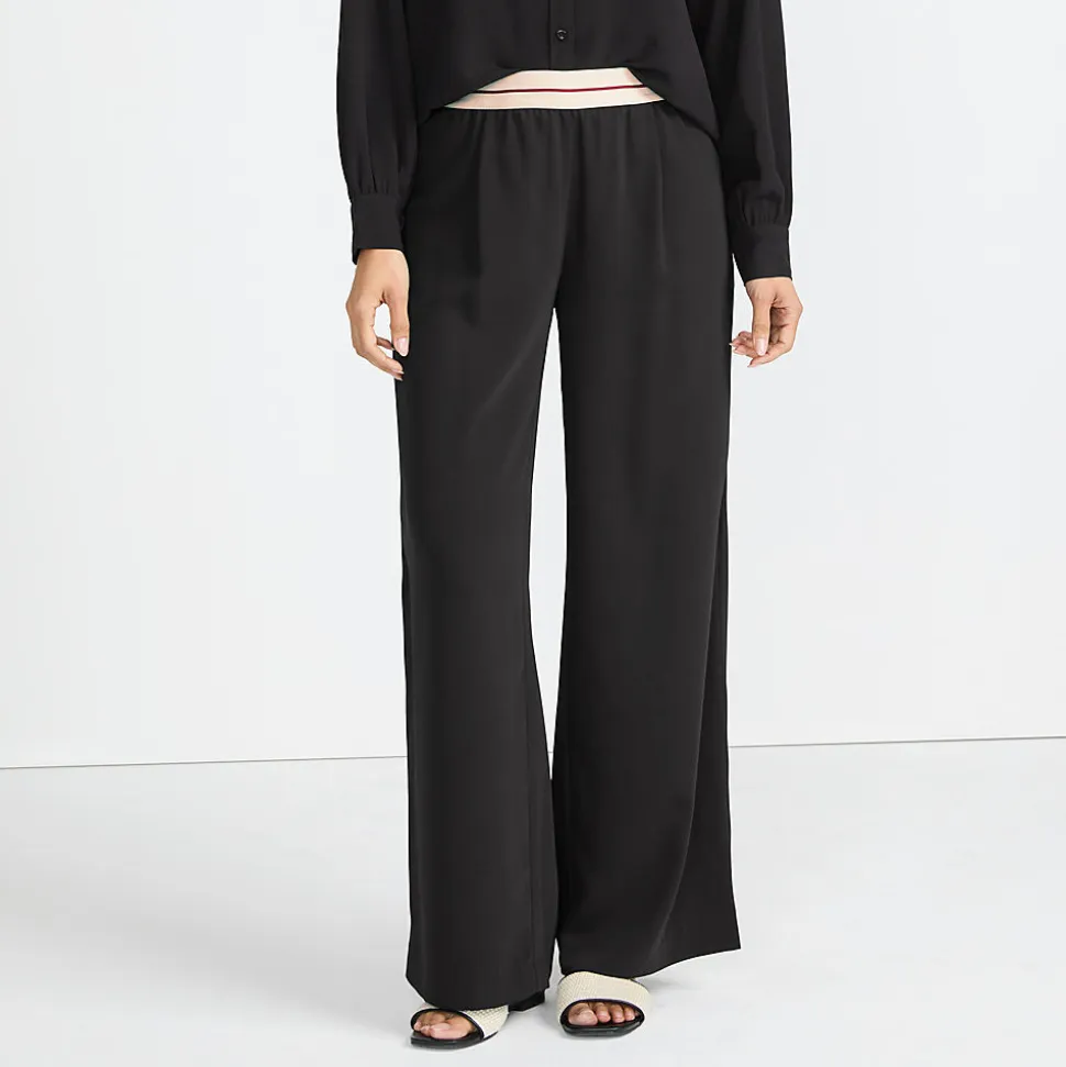 Satinhose mit Streifenbund für Damen