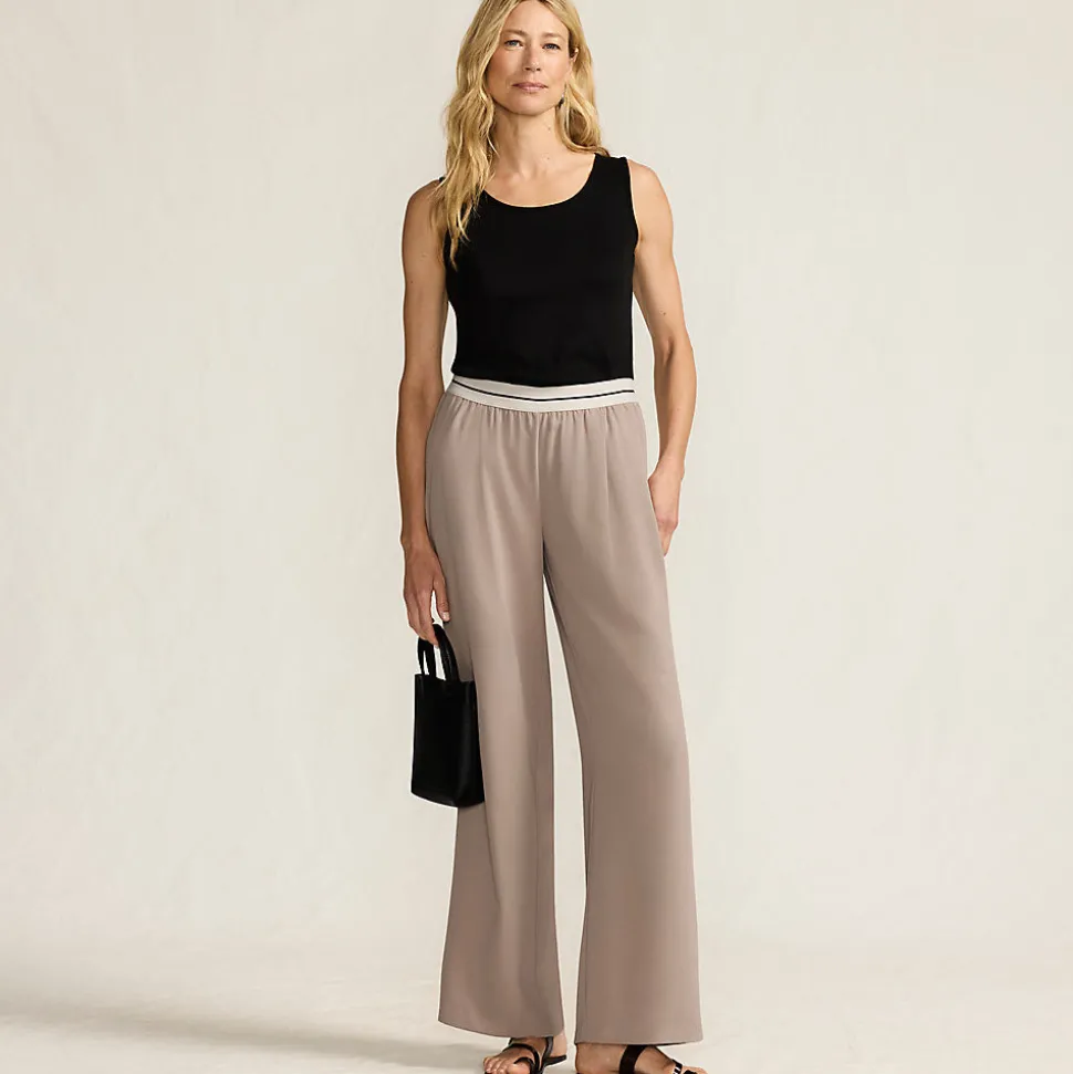 Satinhose mit Streifenbund für Damen