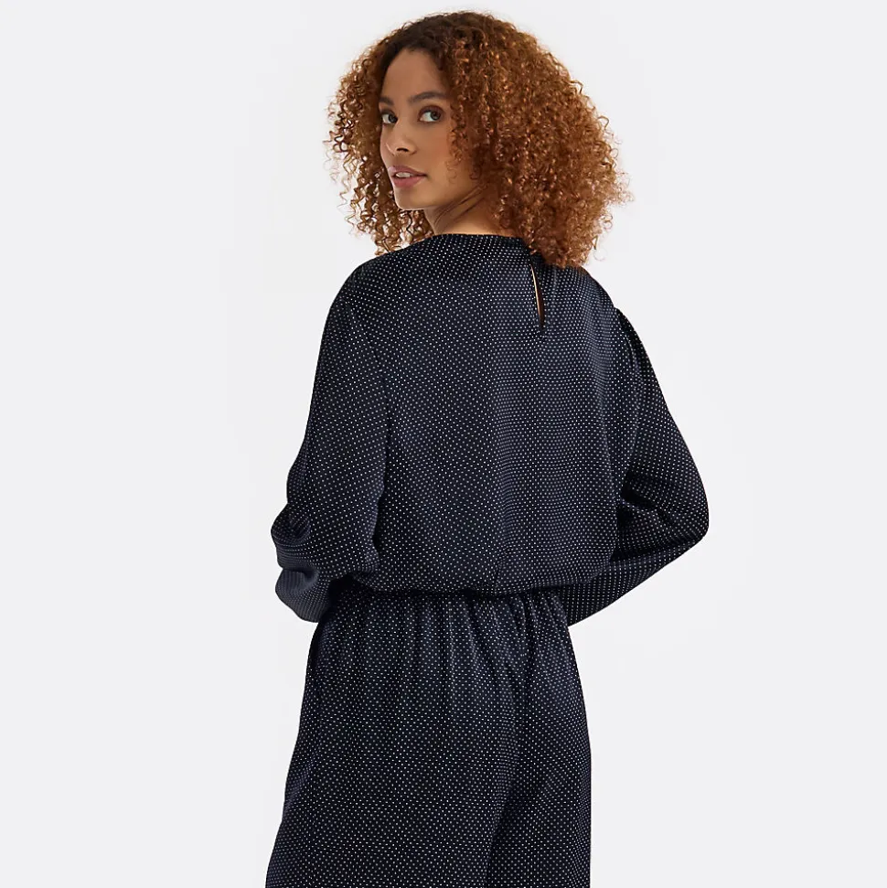 Satin Langarm-Bluse für Damen